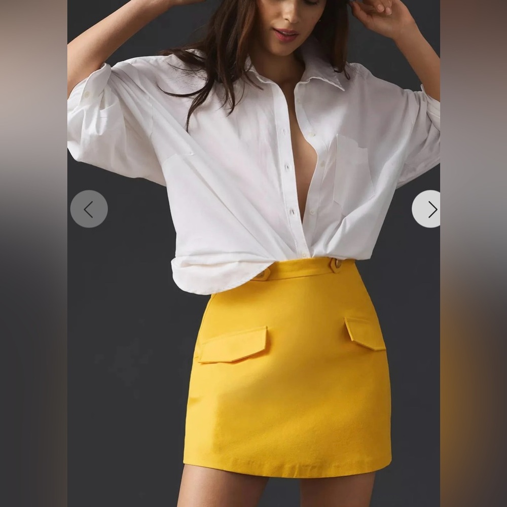 NWT  Utility Yellow Mini Skirt size: large